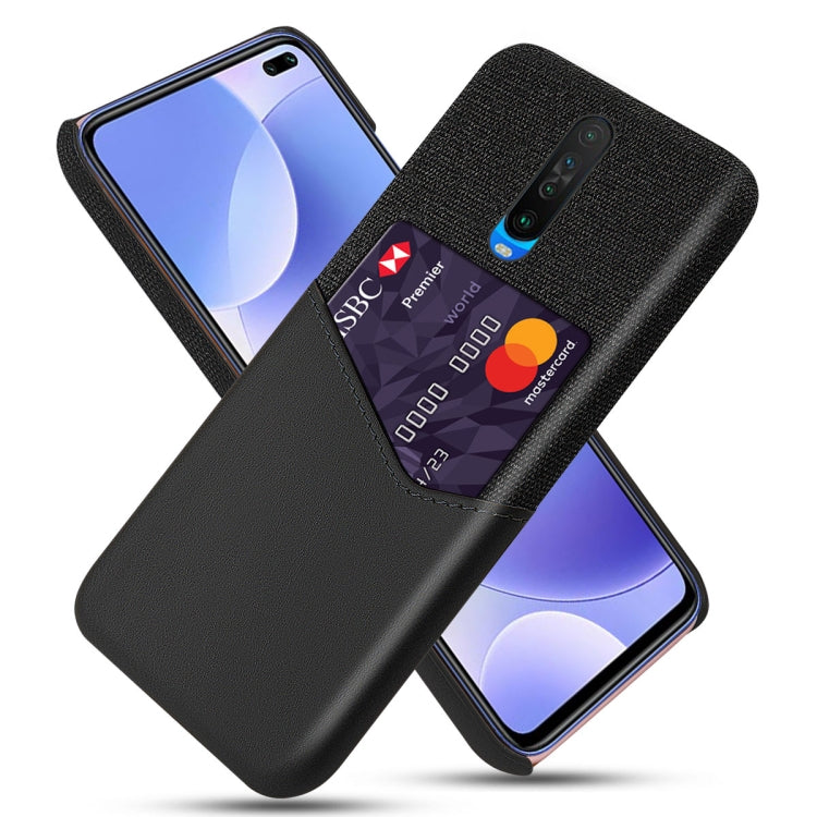 For Xiaomi Redmi K30 Cloth Texture PC + PU Leather Back Cover Shockproof Case with Card Slot