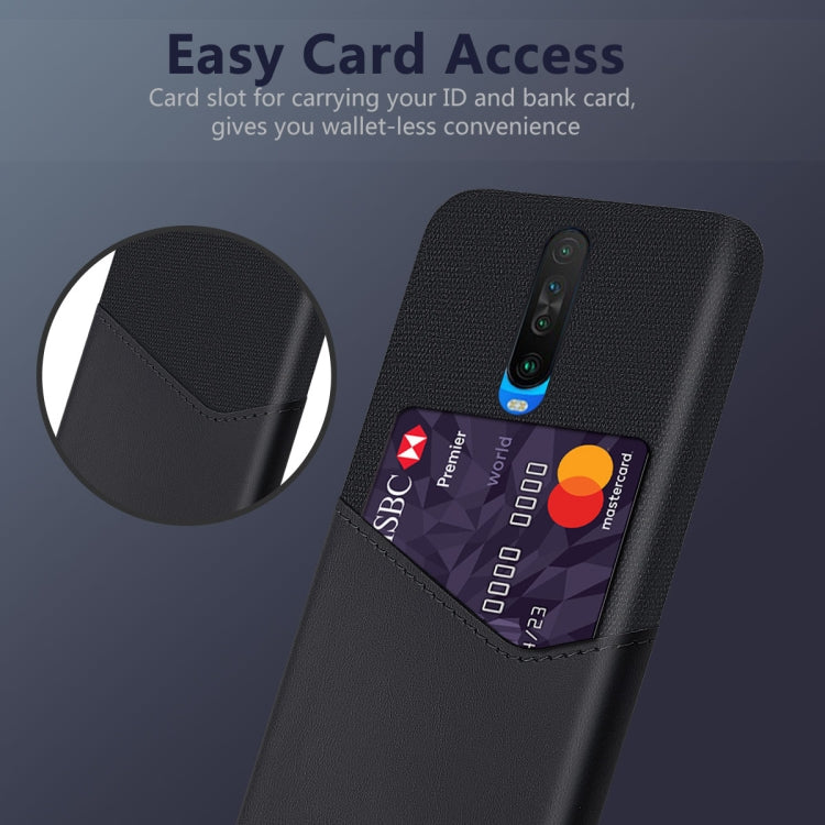 For Xiaomi Redmi K30 Cloth Texture PC + PU Leather Back Cover Shockproof Case with Card Slot