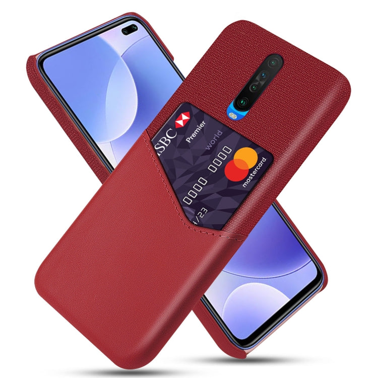 For Xiaomi Redmi K30 Cloth Texture PC + PU Leather Back Cover Shockproof Case with Card Slot