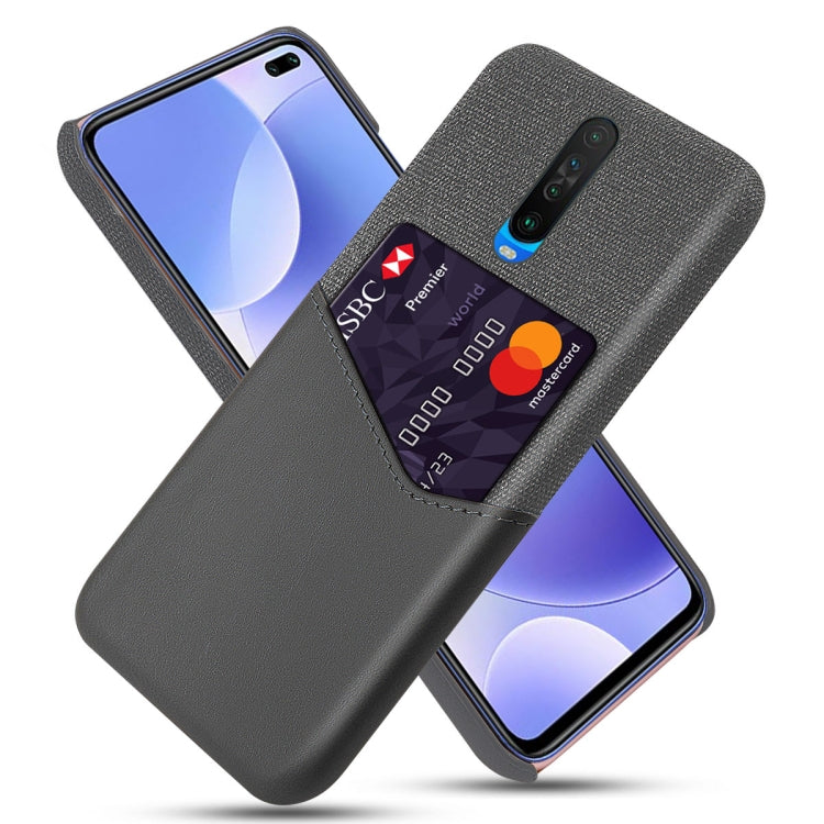 For Xiaomi Redmi K30 Cloth Texture PC + PU Leather Back Cover Shockproof Case with Card Slot