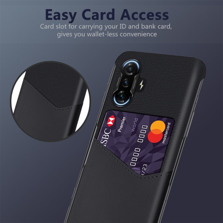 For Xiaomi Redmi K40 Gaming Cloth Texture PC + PU Leather Back Cover Shockproof Case with Card Slot