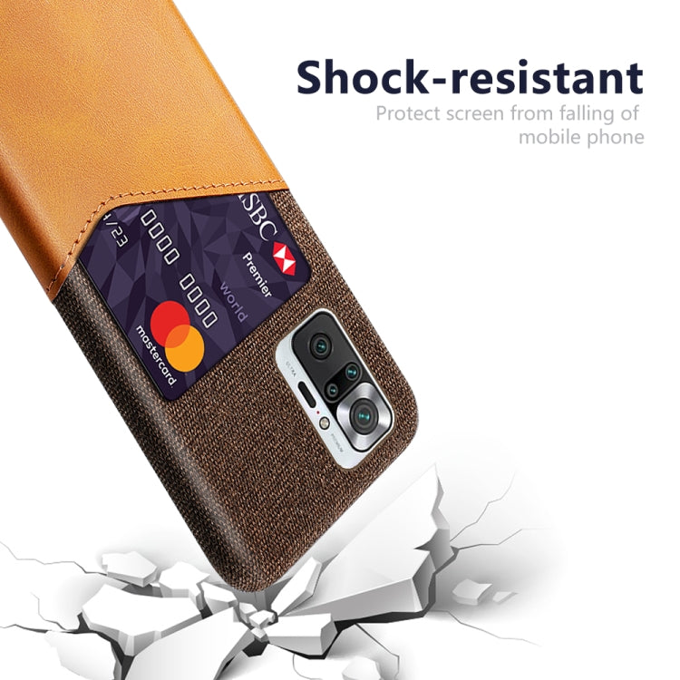 For Xiaomi Redmi Note 10 Pro Max Cloth Texture PC + PU Leather Back Cover Shockproof Case with Card Slot