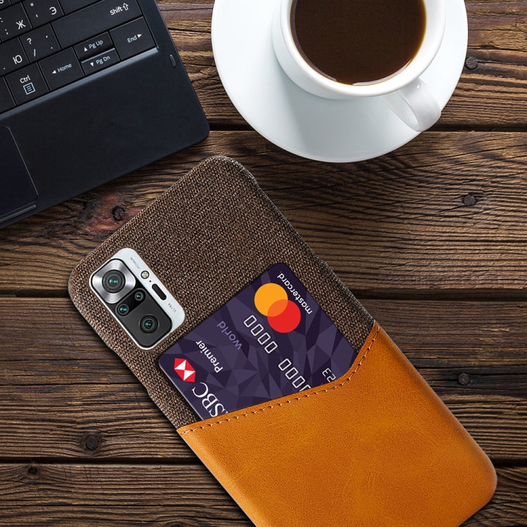 For Xiaomi Redmi Note 10 Pro Max Cloth Texture PC + PU Leather Back Cover Shockproof Case with Card Slot