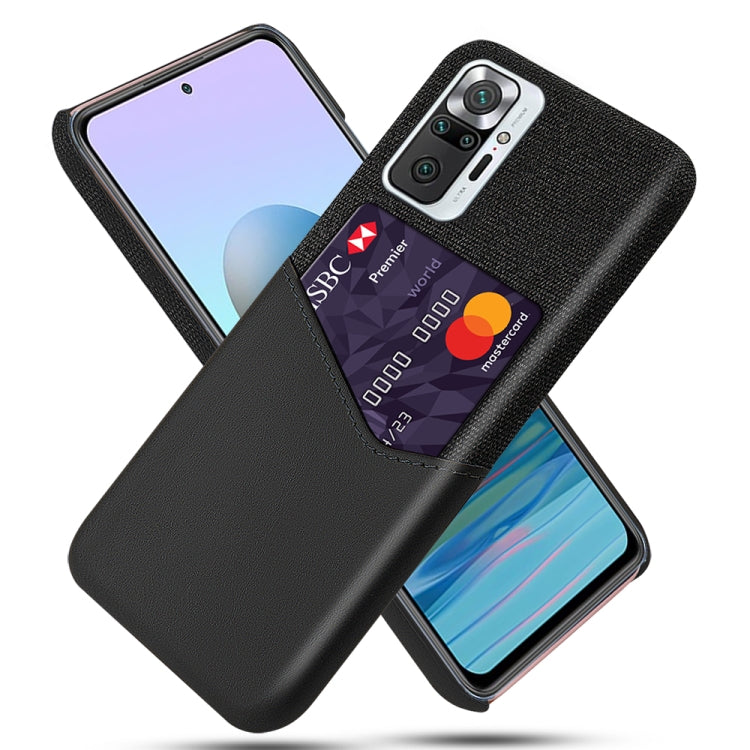 For Xiaomi Redmi Note 10 Pro Max Cloth Texture PC + PU Leather Back Cover Shockproof Case with Card Slot