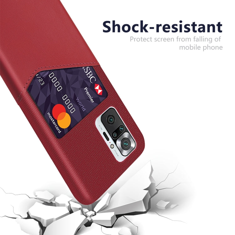 For Xiaomi Redmi Note 10 Pro Max Cloth Texture PC + PU Leather Back Cover Shockproof Case with Card Slot