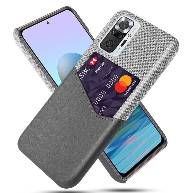 For Xiaomi Redmi Note 10 Pro Max Cloth Texture PC + PU Leather Back Cover Shockproof Case with Card Slot