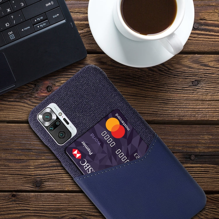 For Xiaomi Redmi Note 10 Pro Max Cloth Texture PC + PU Leather Back Cover Shockproof Case with Card Slot