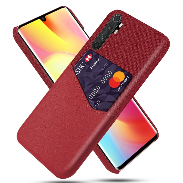 For Xiaomi Mi Note 10 Lite Cloth Texture PC + PU Leather Back Cover Shockproof Case with Card Slot