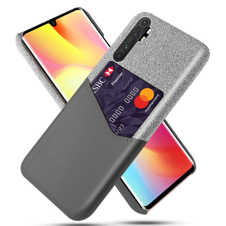 For Xiaomi Mi Note 10 Lite Cloth Texture PC + PU Leather Back Cover Shockproof Case with Card Slot