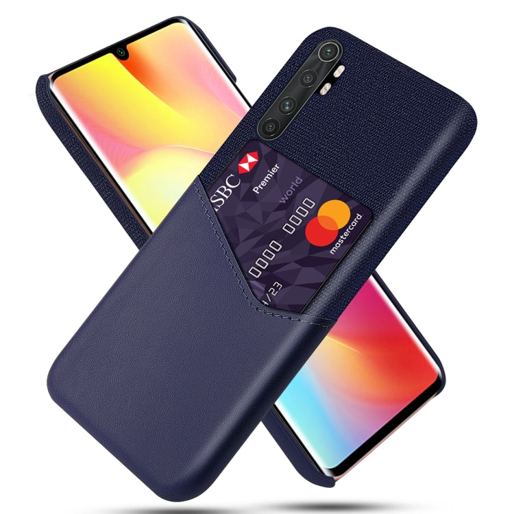 For Xiaomi Mi Note 10 Lite Cloth Texture PC + PU Leather Back Cover Shockproof Case with Card Slot