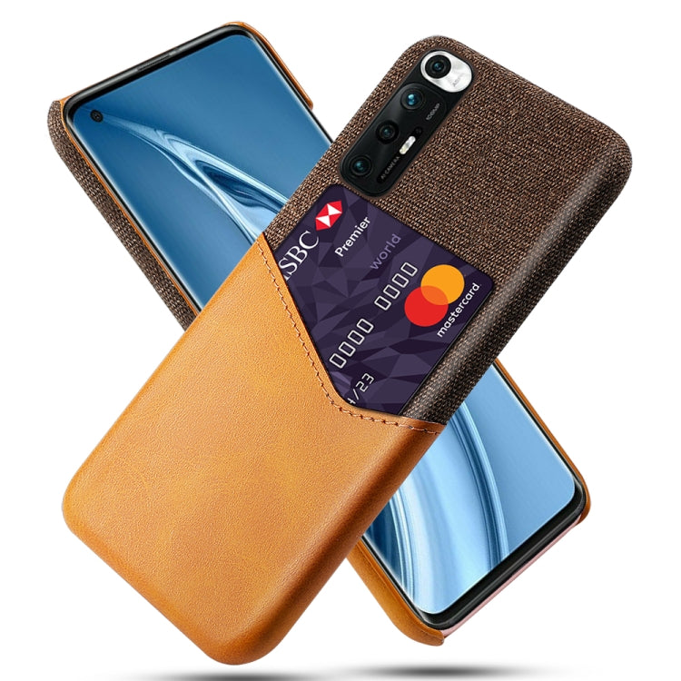 For Xiaomi Mi 10S Cloth Texture PC + PU Leather Back Cover Shockproof Case with Card Slot