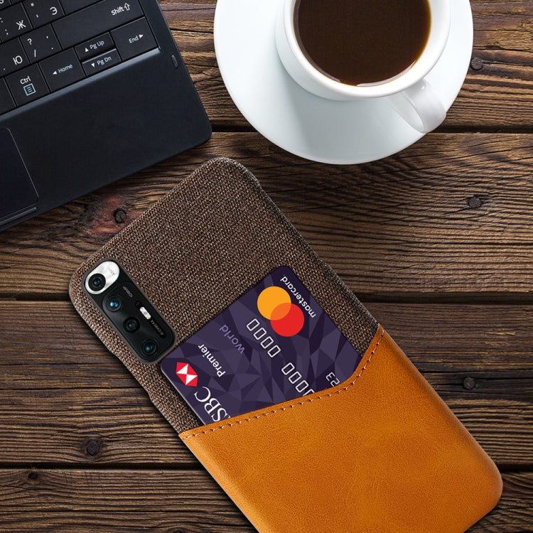 For Xiaomi Mi 10S Cloth Texture PC + PU Leather Back Cover Shockproof Case with Card Slot