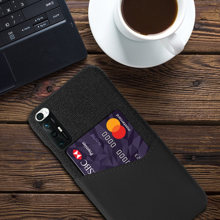 For Xiaomi Mi 10S Cloth Texture PC + PU Leather Back Cover Shockproof Case with Card Slot