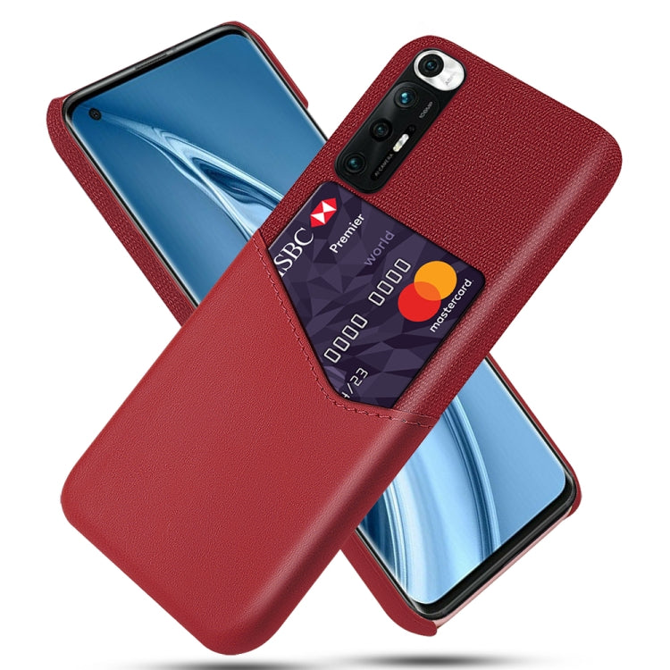 For Xiaomi Mi 10S Cloth Texture PC + PU Leather Back Cover Shockproof Case with Card Slot
