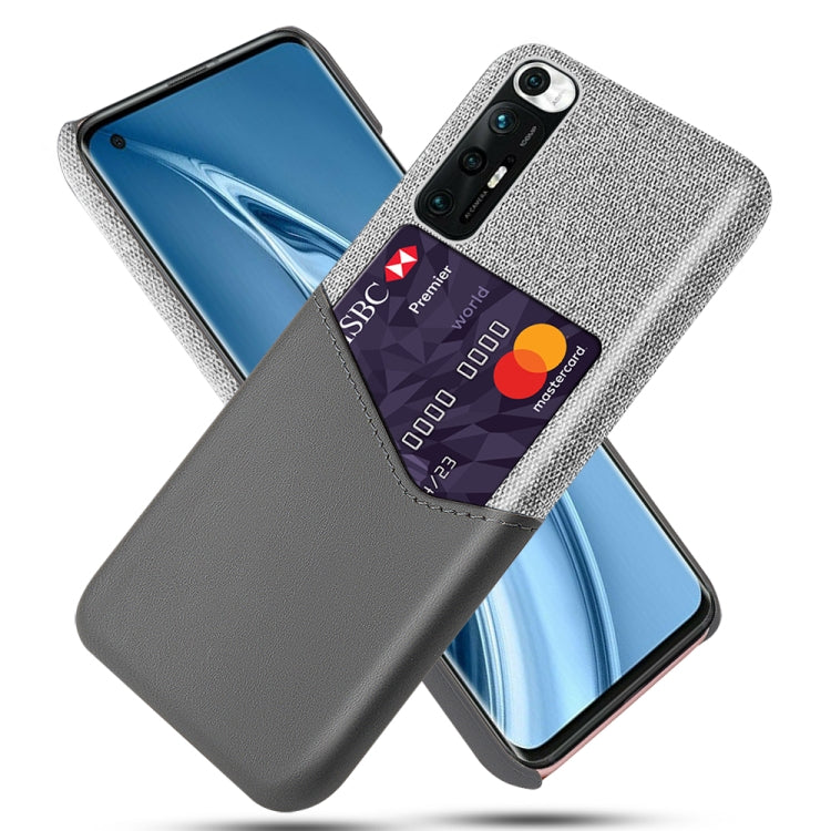 For Xiaomi Mi 10S Cloth Texture PC + PU Leather Back Cover Shockproof Case with Card Slot