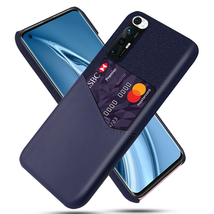 For Xiaomi Mi 10S Cloth Texture PC + PU Leather Back Cover Shockproof Case with Card Slot