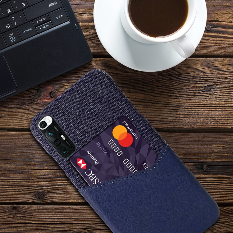 For Xiaomi Mi 10S Cloth Texture PC + PU Leather Back Cover Shockproof Case with Card Slot
