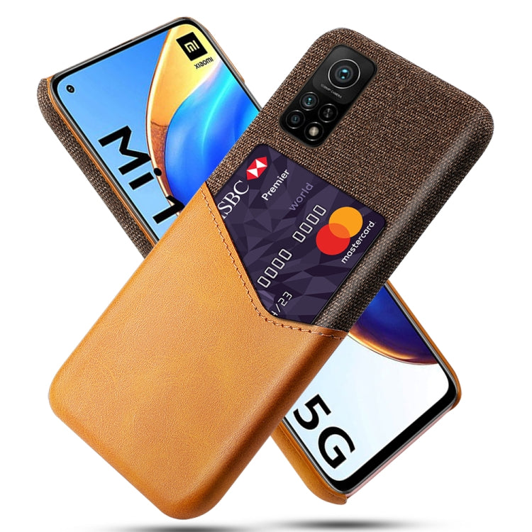 For Xiaomi Mi 10T Pro 5G Cloth Texture PC + PU Leather Back Cover Shockproof Case with Card Slot