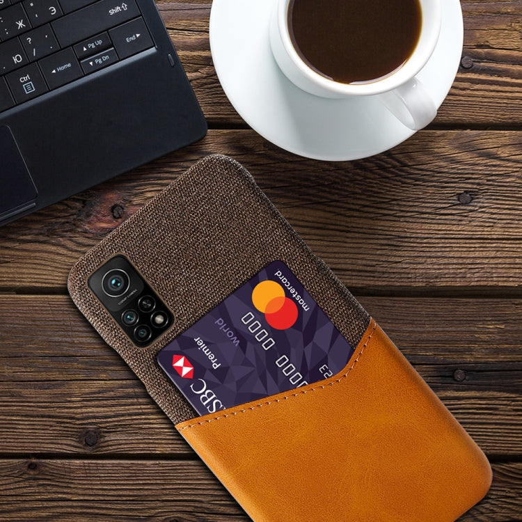 For Xiaomi Mi 10T Pro 5G Cloth Texture PC + PU Leather Back Cover Shockproof Case with Card Slot