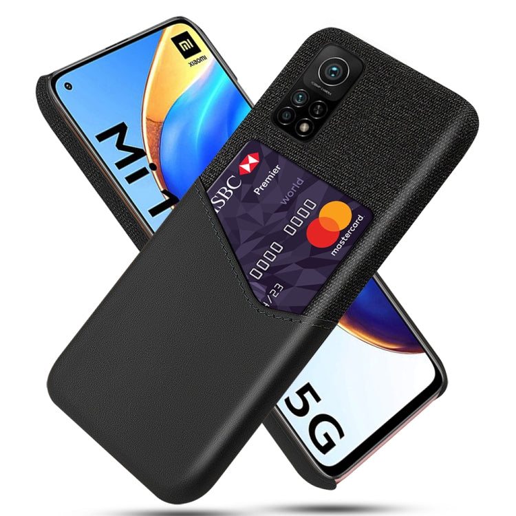 For Xiaomi Mi 10T Pro 5G Cloth Texture PC + PU Leather Back Cover Shockproof Case with Card Slot