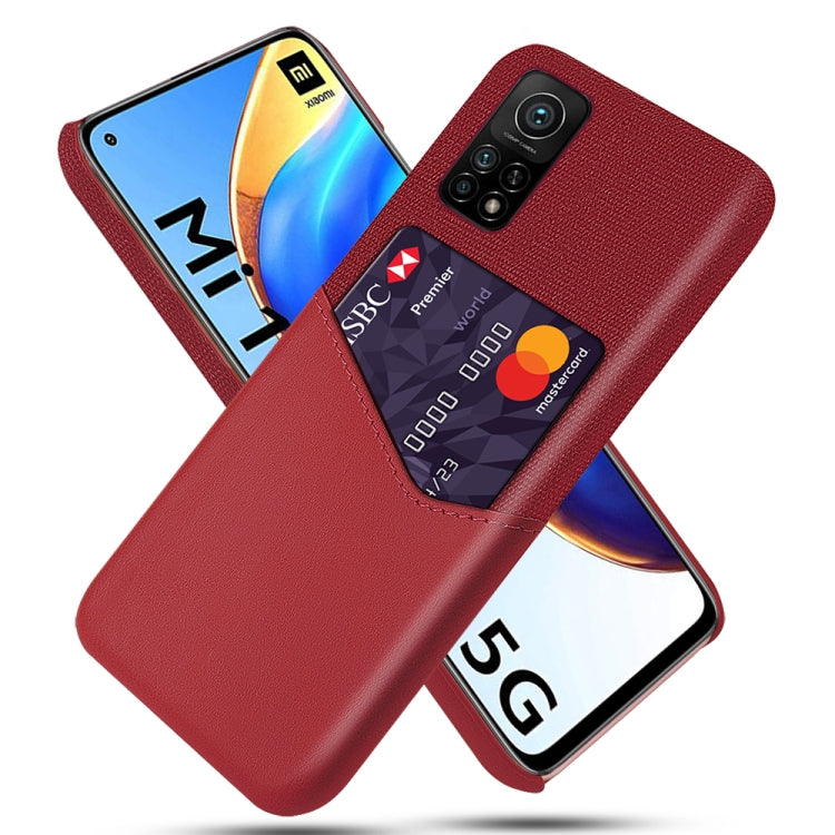 For Xiaomi Mi 10T Pro 5G Cloth Texture PC + PU Leather Back Cover Shockproof Case with Card Slot