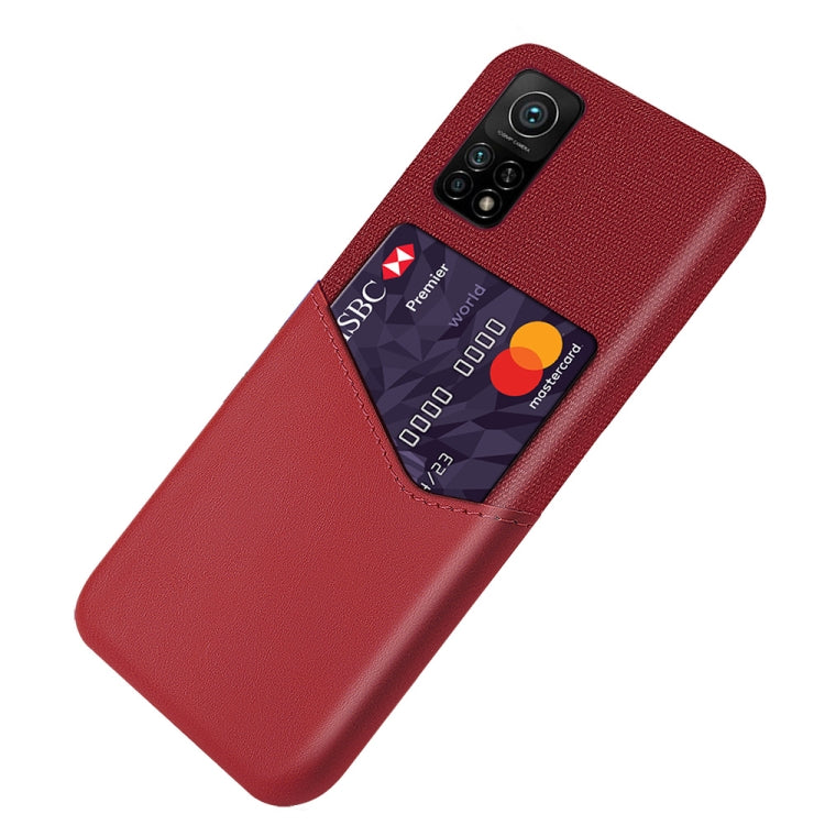For Xiaomi Mi 10T Pro 5G Cloth Texture PC + PU Leather Back Cover Shockproof Case with Card Slot