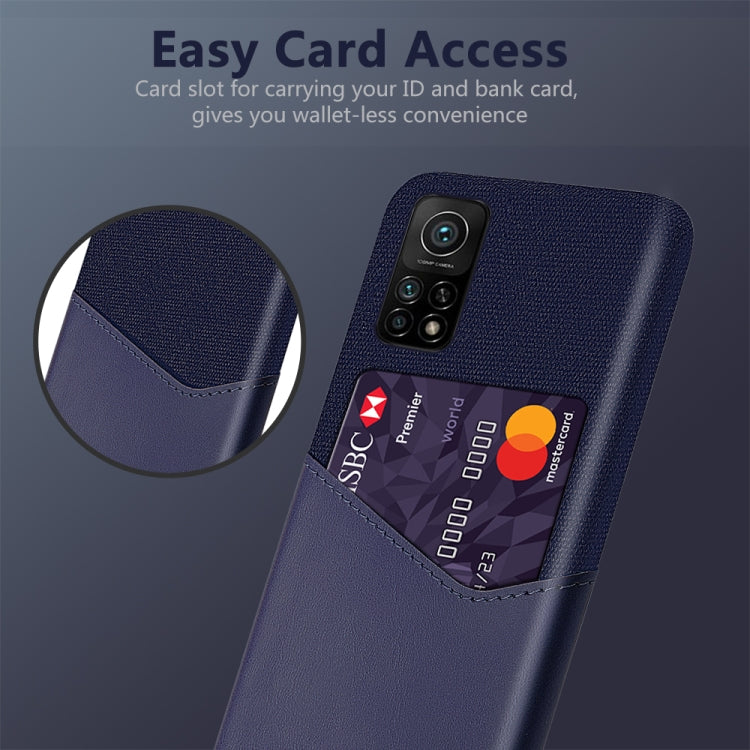 For Xiaomi Mi 10T Pro 5G Cloth Texture PC + PU Leather Back Cover Shockproof Case with Card Slot