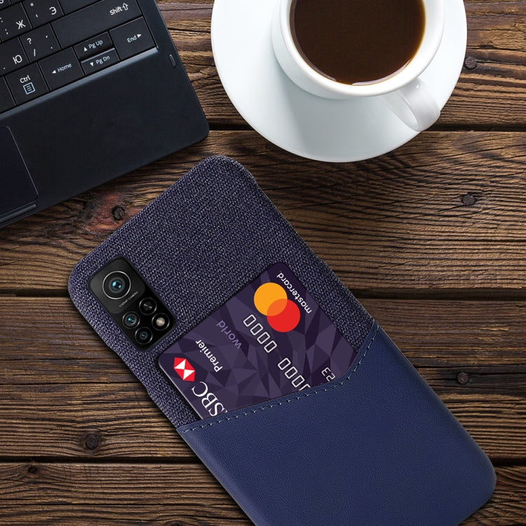For Xiaomi Mi 10T Pro 5G Cloth Texture PC + PU Leather Back Cover Shockproof Case with Card Slot