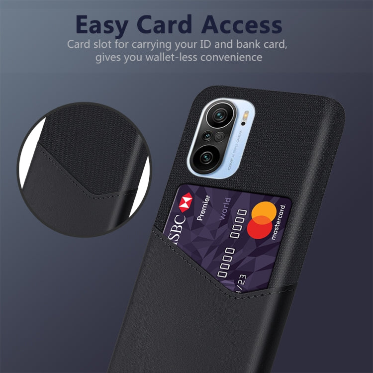 For Xiaomi Mi 11i 5G Cloth Texture PC + PU Leather Back Cover Shockproof Case with Card Slot