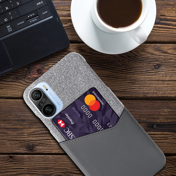 For Xiaomi Mi 11i 5G Cloth Texture PC + PU Leather Back Cover Shockproof Case with Card Slot