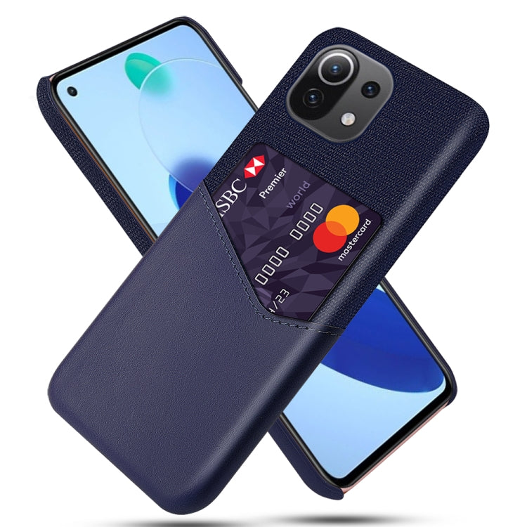 For Xiaomi Mi 11 Lite 5G Cloth Texture PC + PU Leather Back Cover Shockproof Case with Card Slot