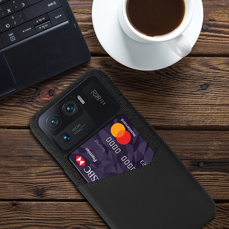 For Xiaomi Mi 11 Ultra Cloth Texture PC + PU Leather Back Cover Shockproof Case with Card Slot