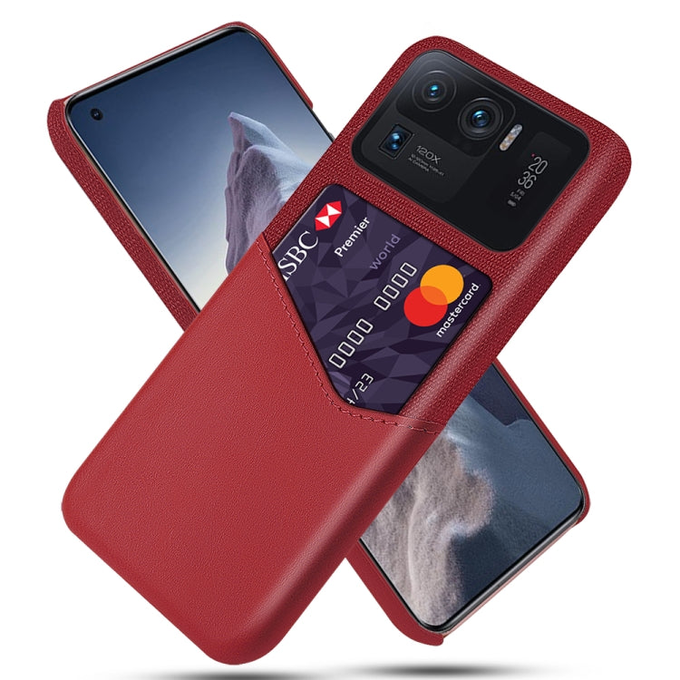 For Xiaomi Mi 11 Ultra Cloth Texture PC + PU Leather Back Cover Shockproof Case with Card Slot