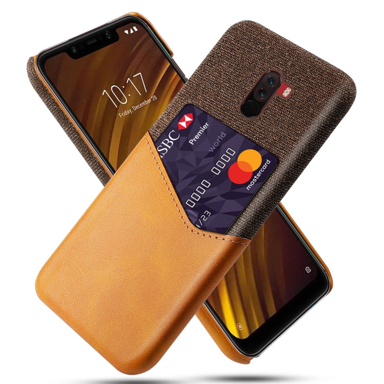 For Xiaomi Pocophone F1 Cloth Texture PC + PU Leather Back Cover Shockproof Case with Card Slot