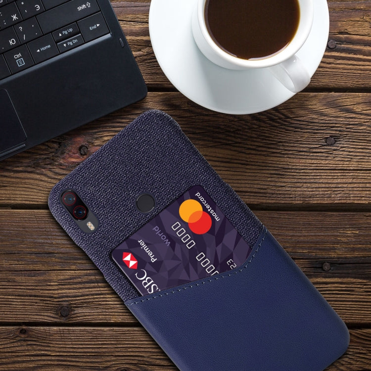 For Xiaomi Poco F2 Pro Cloth Texture PC + PU Leather Back Cover Shockproof Case with Card Slot