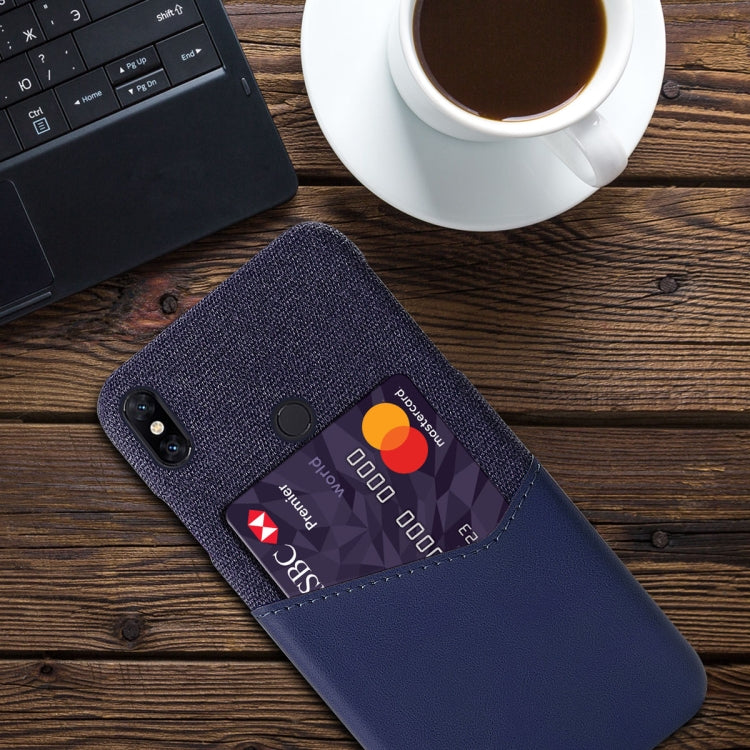 For Xiaomi Mi Mix 3 Cloth Texture PC + PU Leather Back Cover Shockproof Case with Card Slot