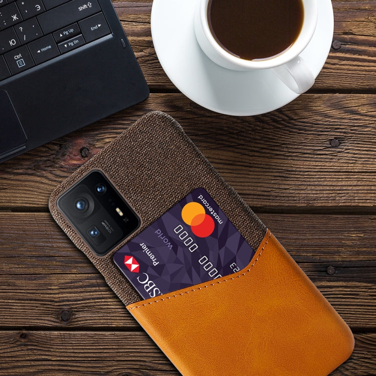 For Xiaomi Mi Mix 4 5G Cloth Texture PC + PU Leather Back Cover Shockproof Case with Card Slot