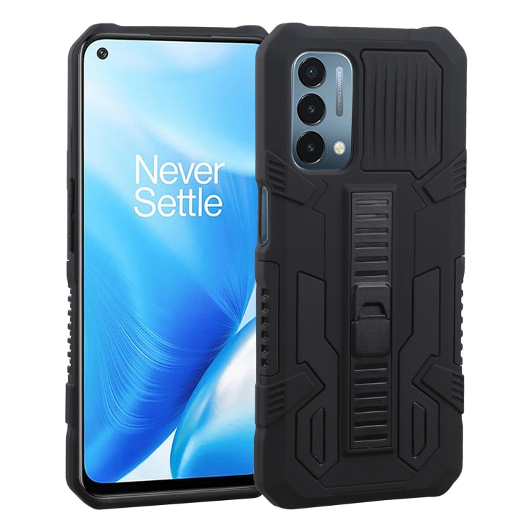 For OnePlus Nord N200 5G Vanguard Warrior All Inclusive Double-color Shockproof TPU + PC Protective Case with Holder