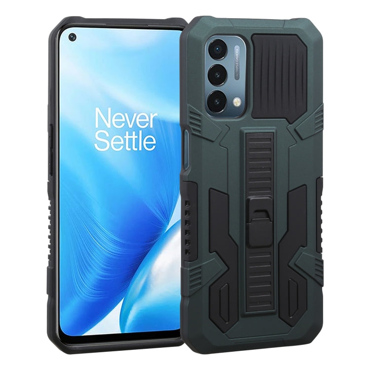 For OnePlus Nord N200 5G Vanguard Warrior All Inclusive Double-color Shockproof TPU + PC Protective Case with Holder