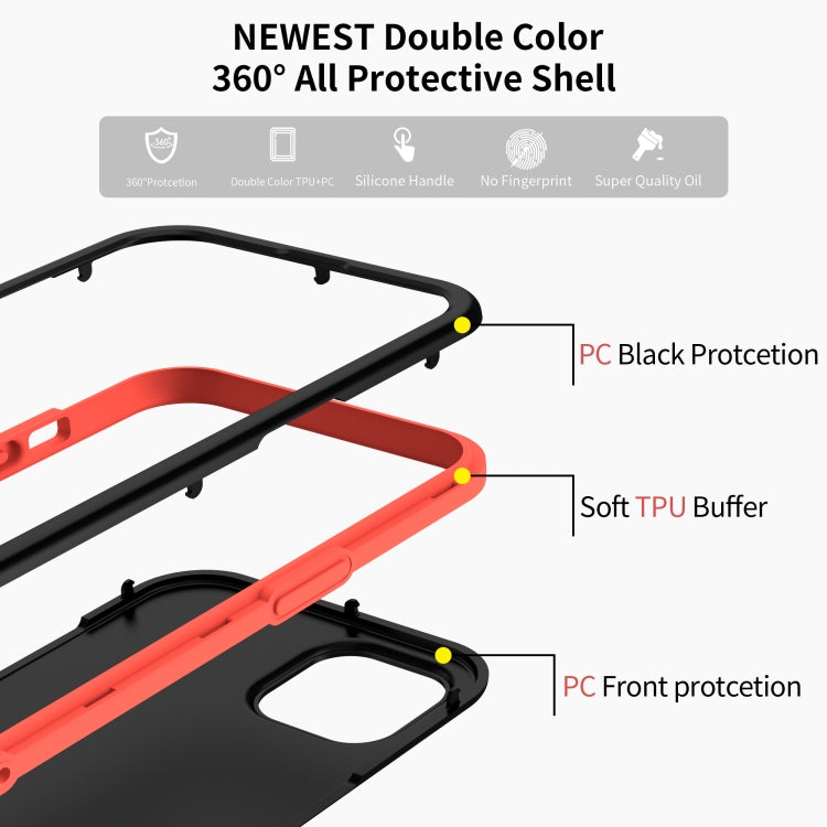 For iPhone 13 Dual-color 360 Degrees Full Coverage Protective PC + TPU Shockproof Case