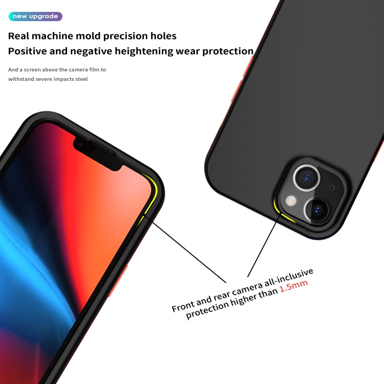 For iPhone 13 Dual-color 360 Degrees Full Coverage Protective PC + TPU Shockproof Case