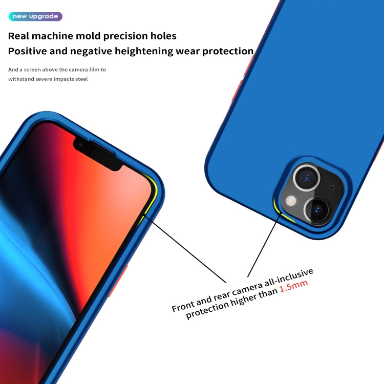 For iPhone 13 Dual-color 360 Degrees Full Coverage Protective PC + TPU Shockproof Case
