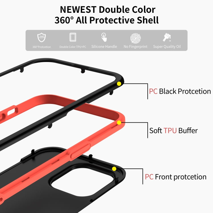 For iPhone 13 Pro Dual-color 360 Degrees Full Coverage Protective PC + TPU Shockproof Case