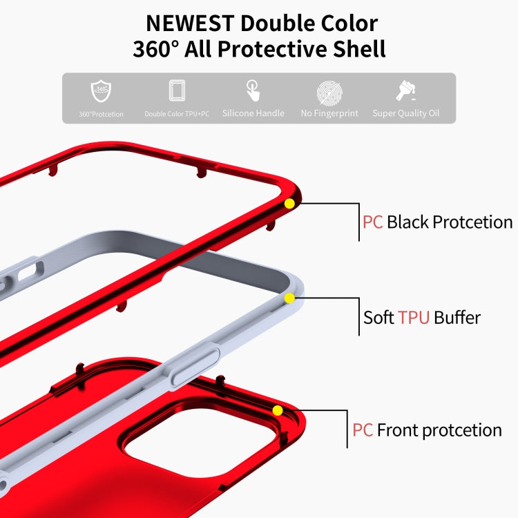 For iPhone 13 Pro Dual-color 360 Degrees Full Coverage Protective PC + TPU Shockproof Case