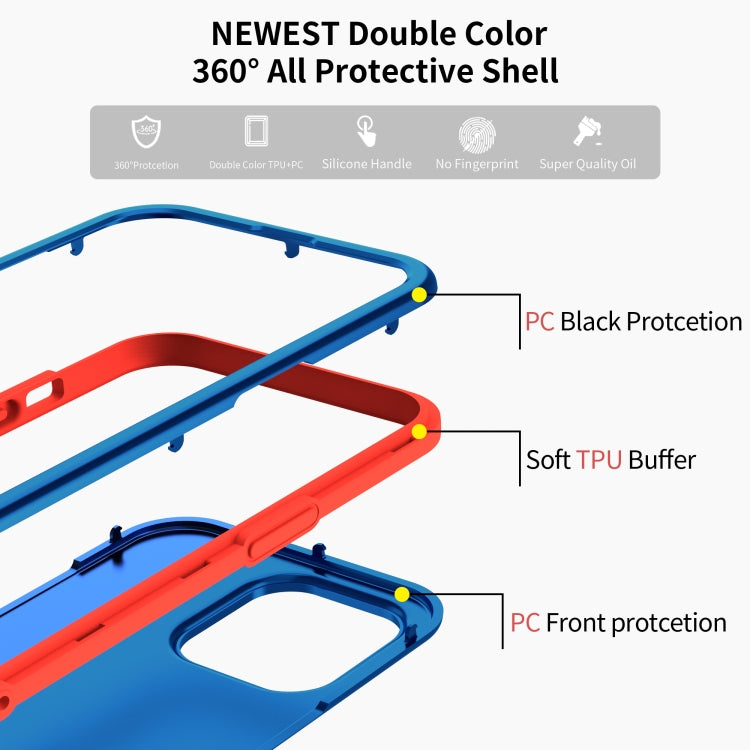 For iPhone 13 Pro Dual-color 360 Degrees Full Coverage Protective PC + TPU Shockproof Case