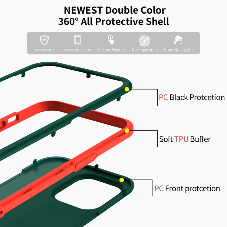 For iPhone 13 Pro Dual-color 360 Degrees Full Coverage Protective PC + TPU Shockproof Case