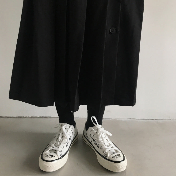 Minority Graffiti RetroWhite Shoes Students Casual Shoes, Size:36
