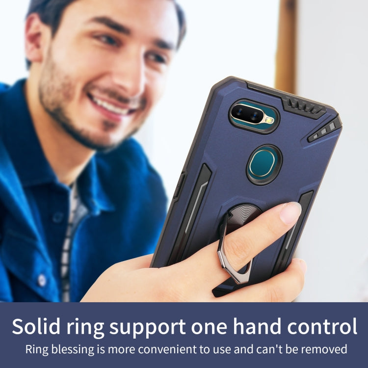 For OPPO A7 / A5s (AX5s) PC + TPU Protective Case with 360 Degrees Rotatable Ring Holder