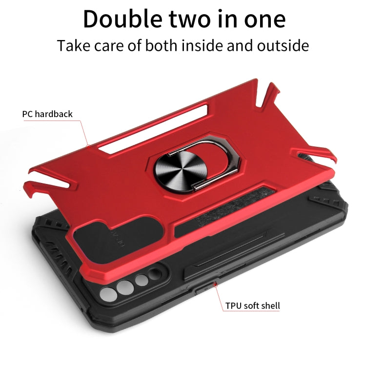 For OPPO A91 / Reno3 PC + TPU Protective Case with 360 Degrees Rotatable Ring Holder