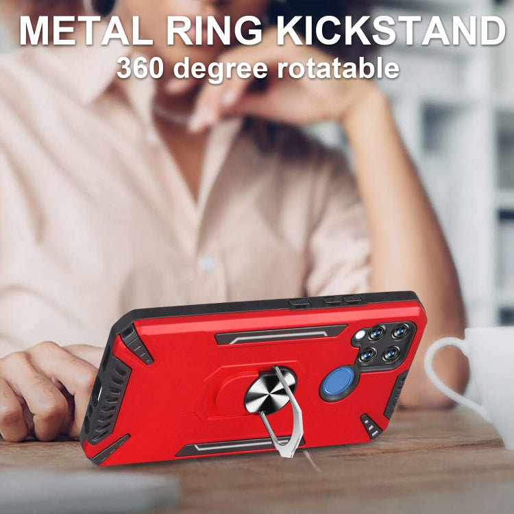 For Realme C15 PC + TPU Protective Case with 360 Degrees Rotatable Ring Holder